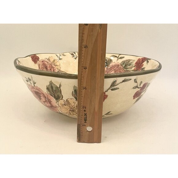 Vintage Serving Bowl OLD ENGLISH ROSE 10x3.5” Cottagecore Country Roses China - Picture 8 of 9